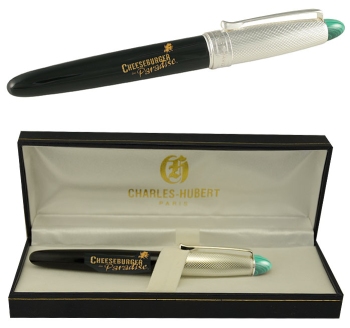 Ink Pen with Malachite Gemstone Top