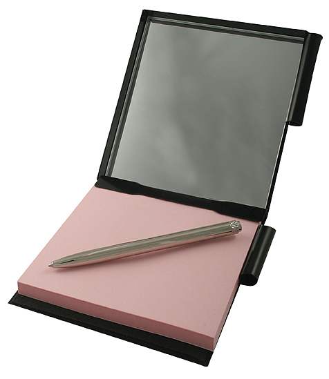 Gifts Memo Pad Pen Brushed Black Aluminum