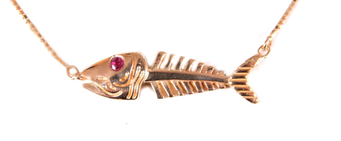 Bonefish Sideways Necklace Pendant