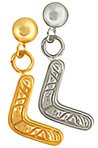 Outback Earrings Boomerang Ball Dangle