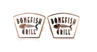 B041 Bonefish Logo Cufflinks
