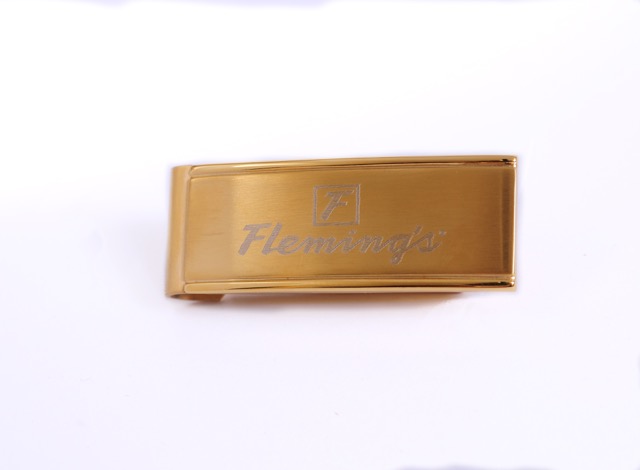 Flemings 5 Year Award Yellow Money Clip