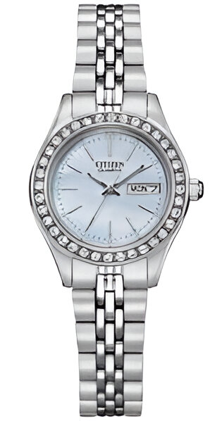 Corporate Watch Ladies Stainless Mother of Pearl Dial Day Date