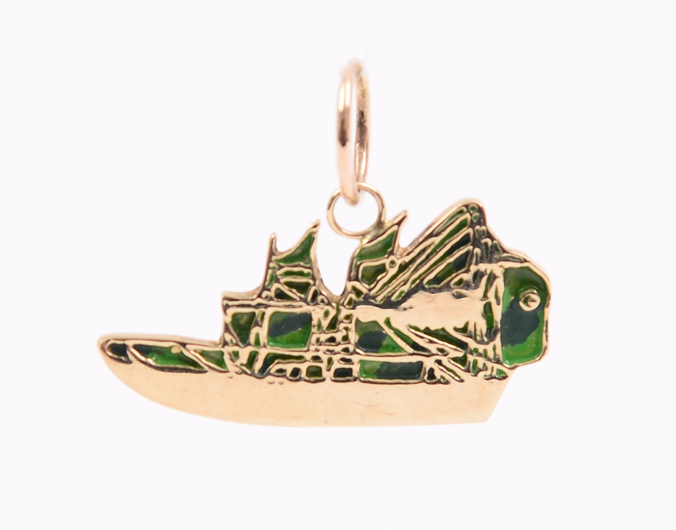 MJ31 Custom Airboat Charm 14kt Gold