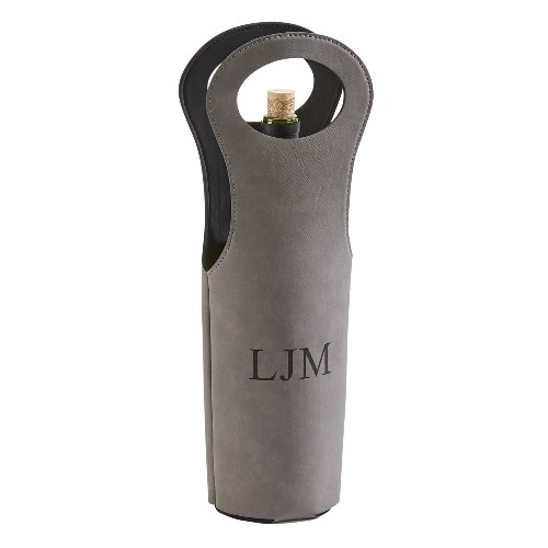 winebottle holder leatherette engraved